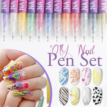 💥Last Day Special Sale 50% OFF💝⏰12 Colors Nail Art Pens Set🎨💅