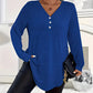 💓LAST DAY PROMOTION - 50%OFF🎀Women's Buttoned V-Neck Long Sleeve Top