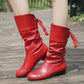 Women's Lace-Up Chunky Heel Mid-Calf Boots