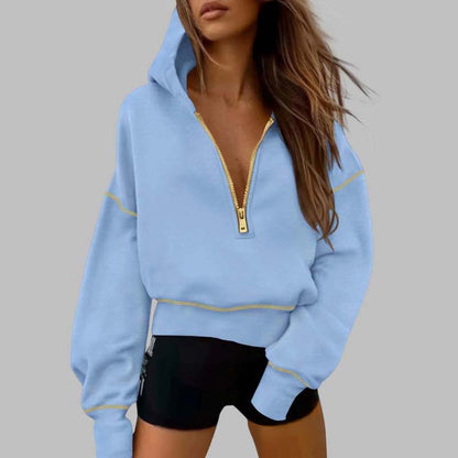 🍂Autumn Promotion 49%💕Women's Hooded Sweatshirt with Half zip