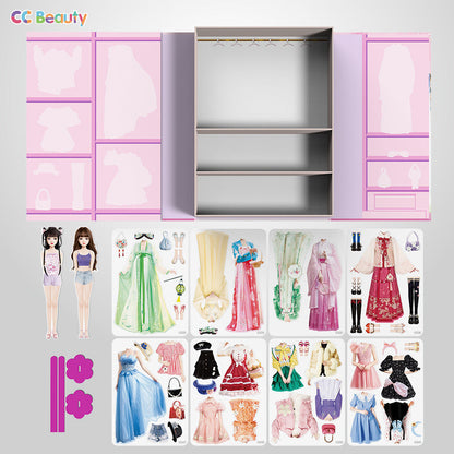 🔥2025 Hot Sale 50%OFF🎁👗Magnetic Princess Dress Up Paper Doll👸