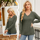 🔥Last Day Promotion 50% OFF🌟Women's V Neck Long Sleeve Solid Sweater