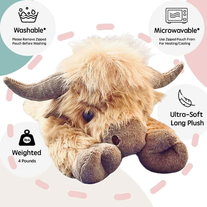 🎁Christmas Gift Toy 50% OFF🐂🎉Cute Cartoon Highland Cow Cuddly Toy