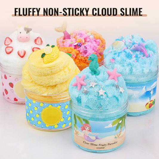 🔥LAST DAY SALE 50% OFF!!🏆Fluffy Non-Sticky Cloud Slime With Cute Charms