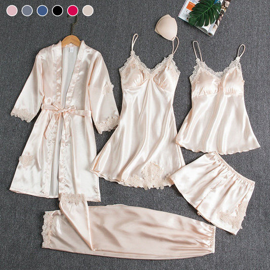 🎁2026 New Arrivals 50% OFF💥Women's Sexy Lace Trim Sleepwear Five-Piece Sets