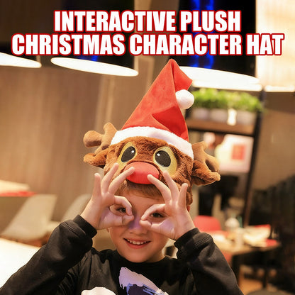 🔥Christmas New Arrival-50% Off🎅🎉Interactive Plush Christmas Character Hat