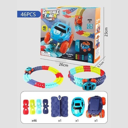 🔥Last Day Promotion 49% OFF🔥🎁Changeable Track with LED Light-Up Race Car🏎🏁