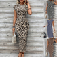 🥳2026 HOT SALE 50% OFF! 💞Women's Knot Bodycon Dress – Leopard print, tummy-flattering knot. Comfy & chic.✨🌹