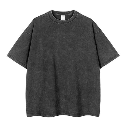 🌞Summer Sale 50% OFF🔥Men's Loose Vintage Solid Color Short Sleeve Top