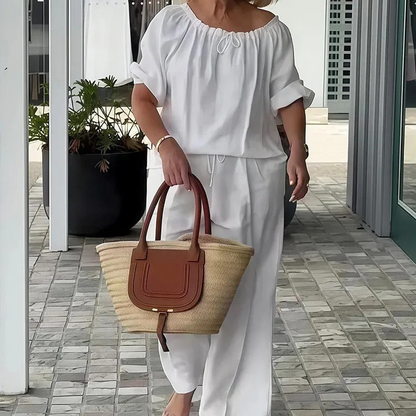 ⏳Time-Limited Special Sale 60% OFF⏰Women's Drawstring Top & Pants 2-Piece Set🌸