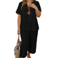 🔥Hot Sale 50% OFF!!💕Women's Casual Short Sleeve Top & Wide Leg Pants Set☁️