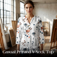 🌸2026 Summer Hot Sale 60% OFF👕Women’s Casual Printed V-Neck Top 3/4 Sleeve Shirts