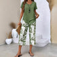 ⏰Hot Sale 50% OFF🎉Casual Round Neck Layered Tunic Top and Wide Leg Pants Set