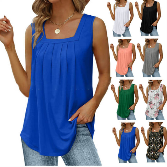🤩2026 Summer Hot Sale 50% OFF!🔥Women's Square Neck Sleeveless Vest T-Shirt