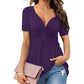 🔥LAST DAY 49% OFF ☀️🛍️Women's Short Sleeve V-Neck Twist Front Tunic Top