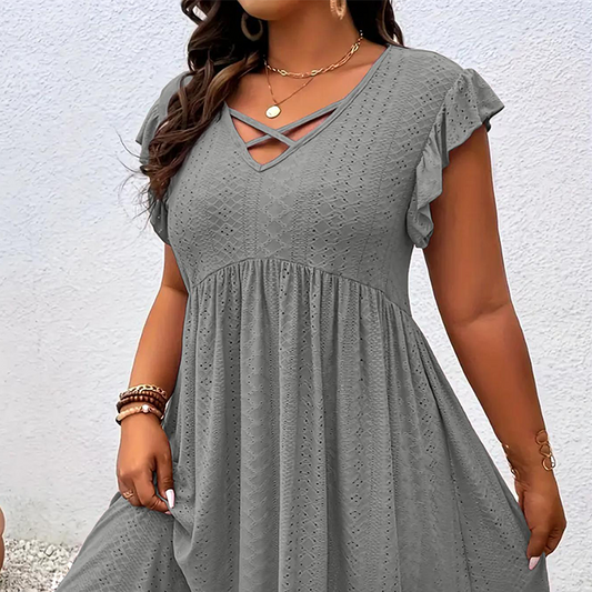 📢Last Day 50% Off!!⏰Women's V-Neck Ruffle Trim Dress