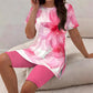 🌈✨ FLASH SALE 49% OFF! 👚 Women’s Printed Tunic Top & Shorts Set🩳