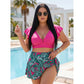 🏖️Summer Hot Sale 49% OFF🌊Women's Tropical Print Two-Piece Skirted Swimsuit👙🌴❤️