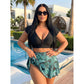 🏖️Summer Hot Sale 49% OFF🌊Women's Tropical Print Two-Piece Skirted Swimsuit👙🌴❤️