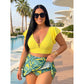 🏖️Summer Hot Sale 49% OFF🌊Women's Tropical Print Two-Piece Skirted Swimsuit👙🌴❤️