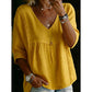 🌺Summer Hot Sale 50% OFF💐Women's Casual V-Neck Lace Trim Top