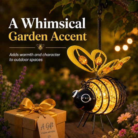 🌙 🐝Surprise Price: Only £9.99!!!🍃🪴Hanging Solar Bee Light – Warm Amber Glow, Flicker-Free, Perfect for Garden Parties, Camping, or Kids’ Rooms – Spread Joy Day and Night 🌞🌜