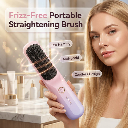 📢🏆Surprise Price: Only £ 11.99!!! ⏰Portable Cordless Hair Straightening Brush