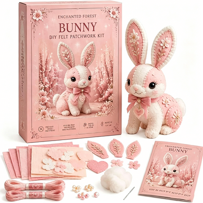 🎀Last Day 50% OFF!!🎁Pink Enchanted Forest DIY Felt Patchwork Kit