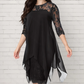 🎉 Last Day Promotion 50% OFF✨Women's Elegant High-Low Hem Lace Overlay Dress