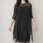 🎉 Last Day Promotion 50% OFF✨Women's Elegant High-Low Hem Lace Overlay Dress