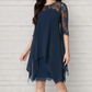 🎉 Last Day Promotion 50% OFF✨Women's Elegant High-Low Hem Lace Overlay Dress