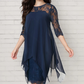🎉 Last Day Promotion 50% OFF✨Women's Elegant High-Low Hem Lace Overlay Dress