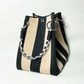 🏆👜 Limited Time Special Price ￡8.99!!✨ Boho Striped Knit Bucket Handbag for Women – Handmade Summer Beach Shoulder Bag
