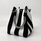 🏆👜 Limited Time Special Price ￡8.99!!✨ Boho Striped Knit Bucket Handbag for Women – Handmade Summer Beach Shoulder Bag