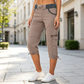 👖50% OFF NOW ! ✨Women's High-Waist Cargo Capri Pants with Pockets