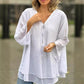 🌺60% OFF FLASH SALE! ✨Double-Layer V-neck Zipper 3/4 Sleeves Soft Tops