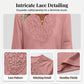 💗Limited time special price - £11.99💕Lace-Trim V-Neck Blouse – Breathable Fabric & Flattering Drape