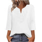 💗Limited time special price - £11.99💕Lace-Trim V-Neck Blouse – Breathable Fabric & Flattering Drape