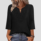 💗Limited time special price - £11.99💕Lace-Trim V-Neck Blouse – Breathable Fabric & Flattering Drape