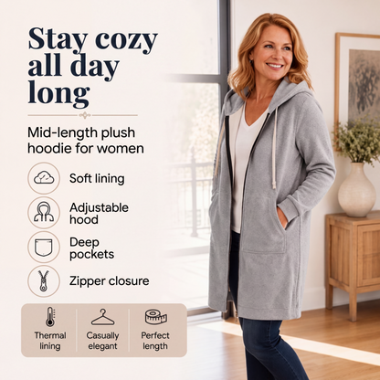 📢📢Special Sale - 60% Off!!🔥✨Women's Casual Zip up Fleece Hoodies Tunic Sweatshirt
