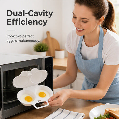 🥳2026 HOT SALE🥳💞50K+ SOLD! 🥗🎁 50% OFF!! Microwave Egg Poacher – Dual-Cavity Steamer, Rapid Heating, Non-Stick PP – Ideal for Home, Office & Travel! 🔥