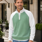 🔥Limited time offer 50% OFF✨Men's Waffle Knit Quarter Zip T-Shirt