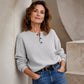 🎉 This Week's Special Sales - 60% OFF ✨ Women's Casual Waffle Knit Sweatshirt Loose Long‑Sleeve Button Neck Pullover
