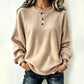 🎉 This Week's Special Sales - 60% OFF ✨ Women's Casual Waffle Knit Sweatshirt Loose Long‑Sleeve Button Neck Pullover