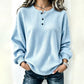 🎉 This Week's Special Sales - 60% OFF ✨ Women's Casual Waffle Knit Sweatshirt Loose Long‑Sleeve Button Neck Pullover