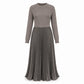 🌸LAST DAY SALE - 50% OFF!!✨ Effortless Elegance | Women's Pleated Round-Neck Maxi Dress 🌟