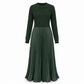 🌸LAST DAY SALE - 50% OFF!!✨ Effortless Elegance | Women's Pleated Round-Neck Maxi Dress 🌟