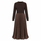 🌸LAST DAY SALE - 50% OFF!!✨ Effortless Elegance | Women's Pleated Round-Neck Maxi Dress 🌟