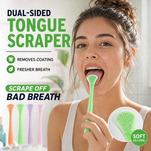🔥2026 Hot Sale - 50K+ Sold!!🔥Clean Tongue Instantly! No-Gag 3-in-1 Silicone Scraper