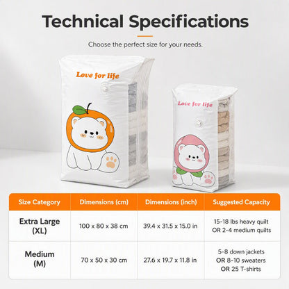 📦 LIMITED TIME Buy 2 Get 1 Free! 🛏️ Space-Saving Vacuum Storage Bags – Pump-Free, Durable 🧳